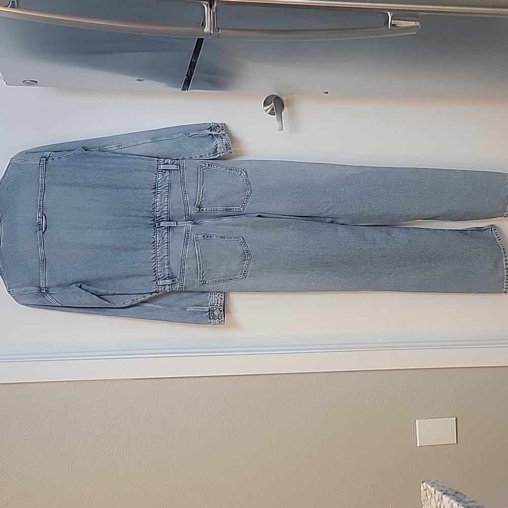 Zara Light Blue Denim Jumpsuit - Picture 9 of 13